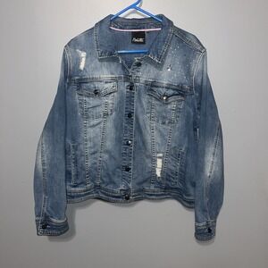 Nanette Lepore Embellished Denim Jacket XL Women's